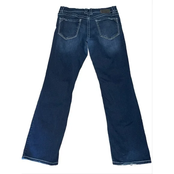 Buckle Black Jeans Mens 34x32 (Tag 34x34)Blue Fit No 9 Bootleg Dark Wash Stretch - Picture 2 of 10